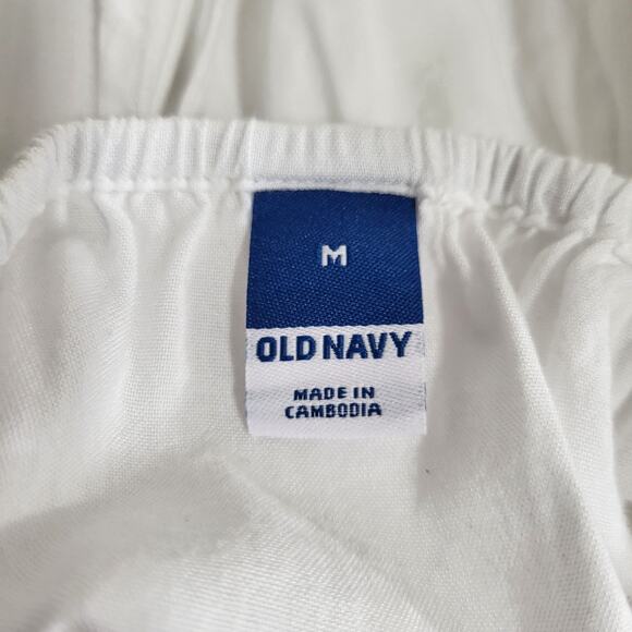 Old Navy Mini Dress Womens Medium White Casual Summer Sundress Girly Ruf… - Picture 3 of 13